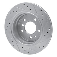 R1 Concepts R1 91-95 BMW 540I Rear Left Drilled & Slotted Silver Brake Rotor