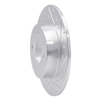 R1 Concepts R1 04-06 Nissan Sentra Rear Right Drilled & Slotted Silver Brake Rotor