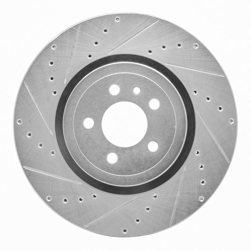 R1 Concepts R1 14-23 Dodge Charger Front Left Drilled & Slotted Silver Brake Rotor