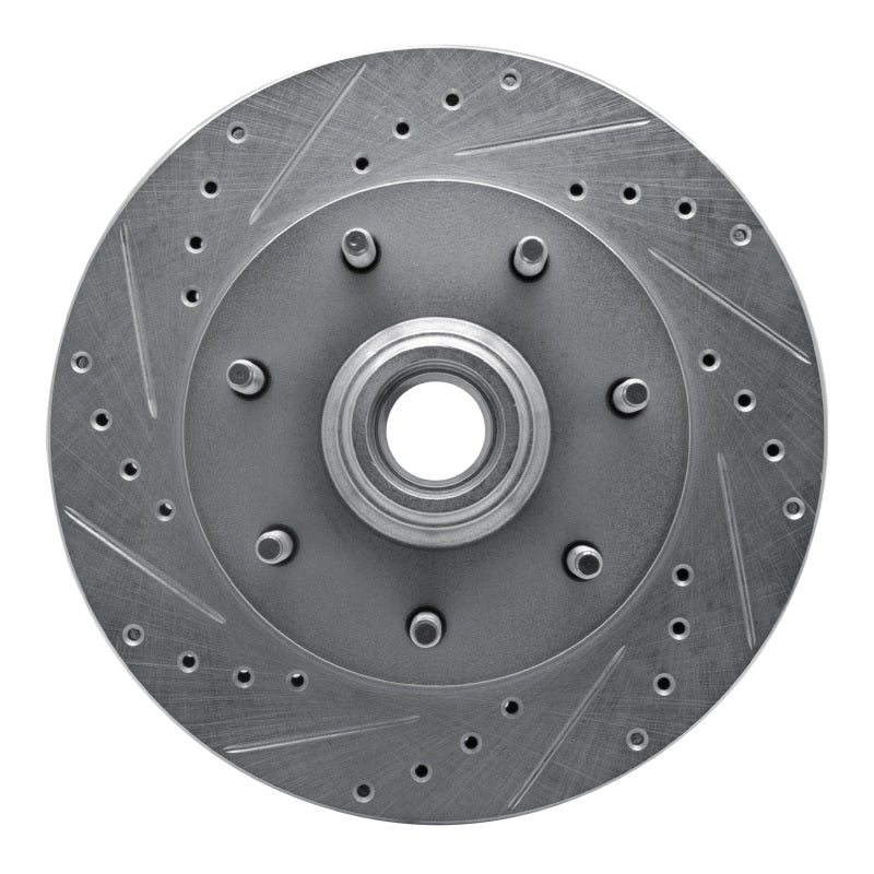 R1 Concepts R1 97-04 Ford F-250 2WD (Excl Super Duty) Front Left Drilled & Slotted Silver Brake Rotor