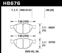 Hawk Performance Hawk 06-10 BMW M5/M6 Perf Ceramic Street Front Brake Pads