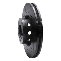 R1 Concepts R1 00-03 BMW M5 Right Front Drilled & Slotted Black Brake Rotor