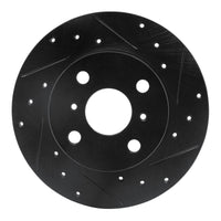 R1 Concepts R1 84-88 Chevrolet Nova Front Right Drilled & Slotted Black Brake Rotor