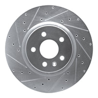 R1 Concepts R1 12-21 Tesla Model S Front Left Drilled & Slotted Silver Brake Rotor