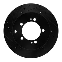 R1 Concepts R1 92-96 Mitsubishi DIAMANTE Rear Left Drilled & Slotted Black Brake Rotor