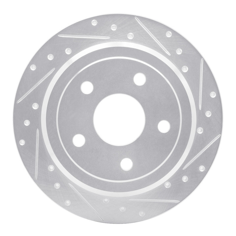 R1 Concepts R1 2007-2018 Jeep Wrangler Rear Right Drilled & Slotted Silver Brake Rotor