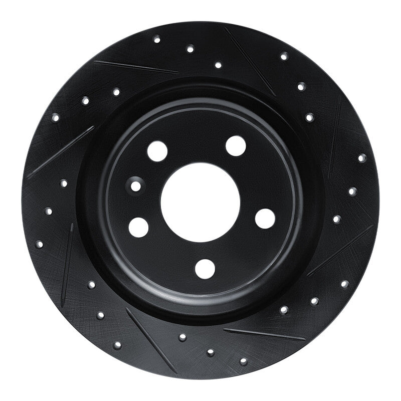 R1 Concepts R1 18-25 Volvo XC60 Rear Right Drilled & Slotted Black Brake Rotor