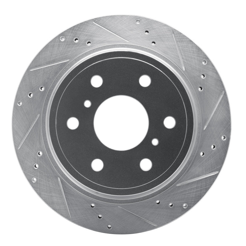 DFC 07-20 Cadillac Escalade Rear Right Drilled & Slotted Silver Brake Rotor
