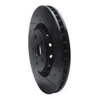 R1 Concepts R1 2009-2015 Cadillac CTS Front Right Drilled & Slotted Black Brake Rotor