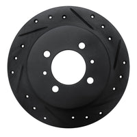 R1 Concepts R1 91-94 Nissan Sentra Rear Right Drilled & Slotted Black Brake Rotor