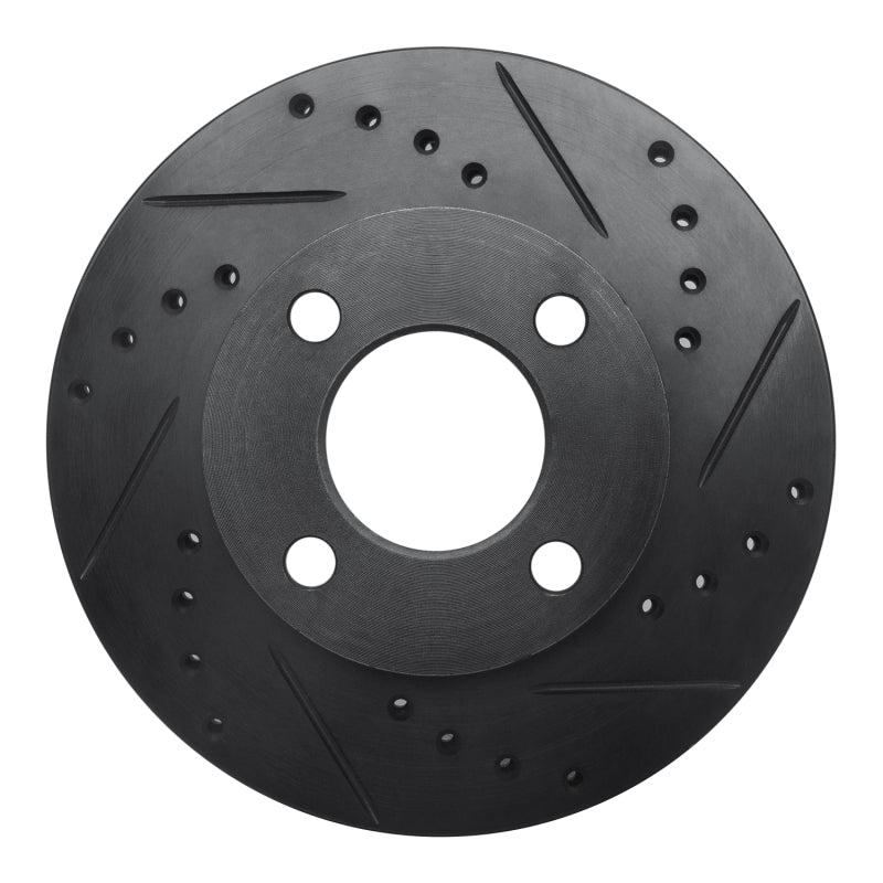 R1 Concepts R1 78-92 Audi 80 Front Right Drilled & Slotted Black Brake Rotor