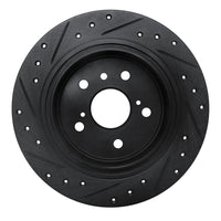 R1 Concepts R1 95-99 Toyota AVALON Rear Right Drilled & Slotted Black Brake Rotor