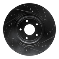 R1 Concepts R1 05-06 Pontiac GTO Front Left Drilled & Slotted Black Brake Rotor