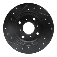 R1 Concepts R1 87-90 Acura Legend Rear Right Drilled & Slotted Black Brake Rotor