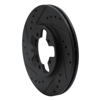 R1 Concepts R1 1984-1989 Nissan 200SX Front Left Drilled & Slotted Black Brake Rotor