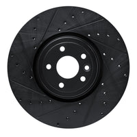 R1 Concepts R1 16-24 Jaguar XF Front Left Drilled & Slotted Black Brake Rotor