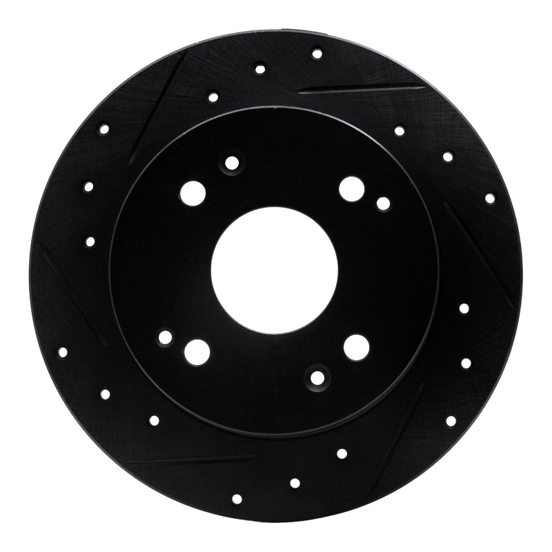 R1 Concepts R1 92-97 Acura CL Rear Left Drilled & Slotted Black Brake Rotor