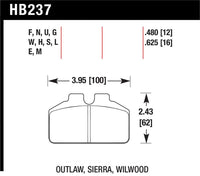 Hawk Performance Hawk Wilwood BB / AP Racing / Outlaw Black Rear Brake Pads