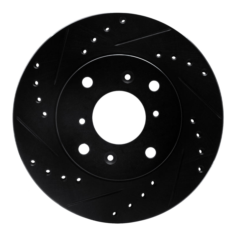 R1 Concepts R1 98-02 Acura CL Front Left Drilled & Slotted Black Brake Rotor