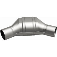 MagnaFlow Universal Catalytic Converter 2.25 inch Angled O/O PC2 Front