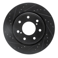 R1 Concepts R1 10-14 Ford F-150 4WD Front Left Drilled & Slotted Black Brake Rotor