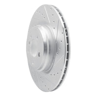 R1 Concepts R1 09-19 BMW ALPINA B7 Rear Right Drilled & Slotted Silver Brake Rotor