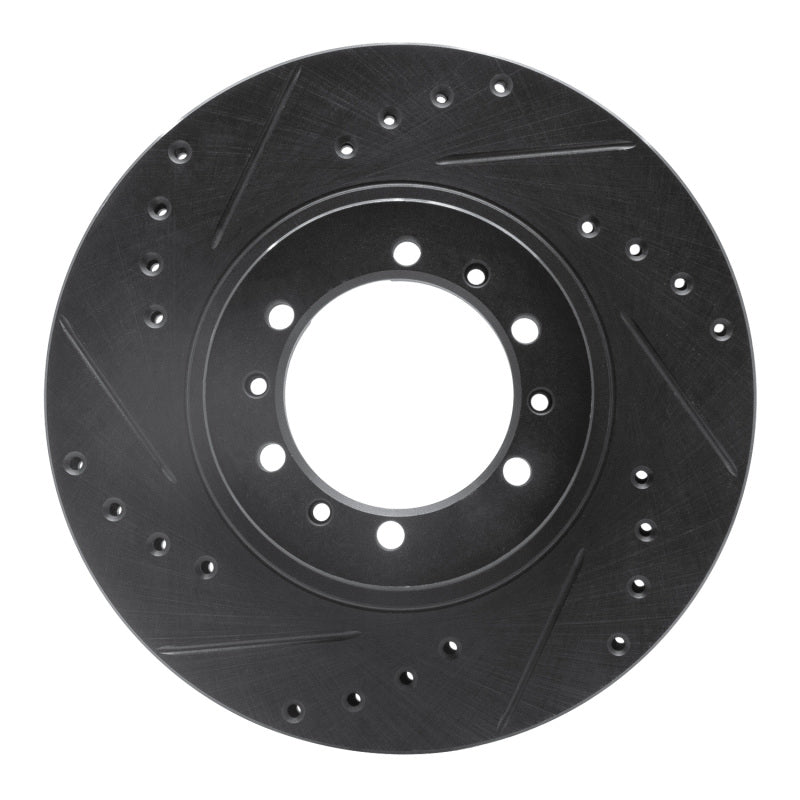 R1 Concepts R1 90-04 Mitsubishi Montero Sport (USA/Canada) Front Left Drilled & Slotted Black Brake Rotor