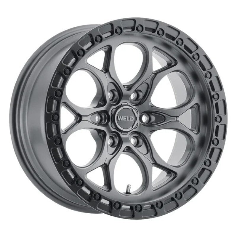 Weld 18x9 Ledge 6 6x135 ET00 BS 5.00 Satin GUN / Satin BLK Ring 87.1