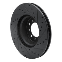 R1 Concepts R1 85-91 Mercedes-Benz 300SE Front Left Drilled & Slotted Black Brake Rotor
