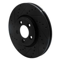 R1 Concepts R1 06-08 Jaguar S-Type Front Left Drilled & Slotted Black Brake Rotor