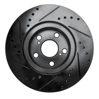 R1 Concepts R1 09-15 Toyota Corolla (Mexico) Front Right Drilled & Slotted Black Brake Rotor
