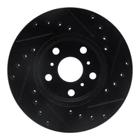 R1 Concepts R1 87-91 Toyota Camry Front Left Drilled & Slotted Black Brake Rotor