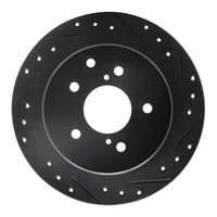 R1 Concepts R1 90-96 Infiniti Q45 Rear Right Drilled & Slotted Black Brake Rotor