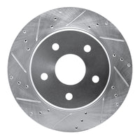 R1 Concepts R1 08-12 Jeep J8 Front Left Drilled & Slotted Silver Brake Rotor