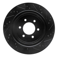 R1 Concepts R1 12-20 Ford F-150 4WD Rear Left Drilled & Slotted Black Brake Rotor