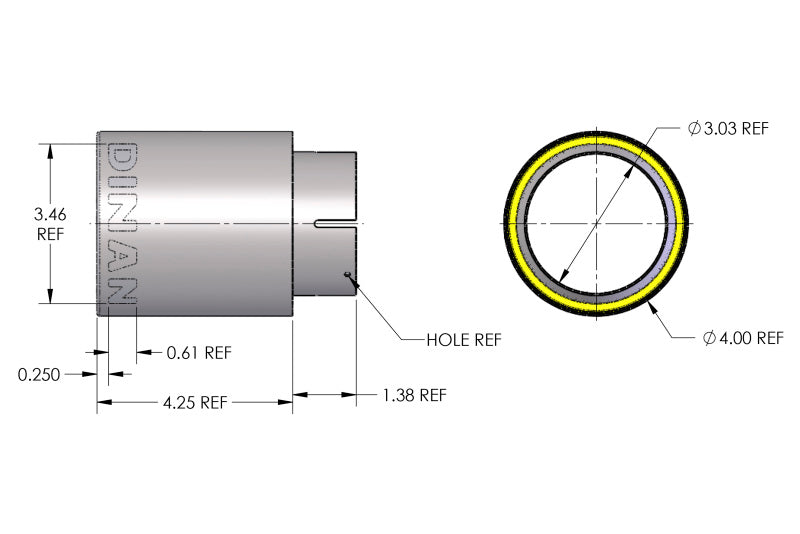 Dinan Double-Walled 4in Clamp-On Exhaust Tip - Polished - 4in Outlet / 3in Inlet