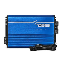 DS18 1-Channel Amp Class D Full-Range Monoblock 2500 Watts RMS/1ohm Blue