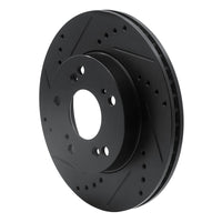 R1 Concepts R1 12-15 Acura ILX Front Left Drilled & Slotted Black Brake Rotor