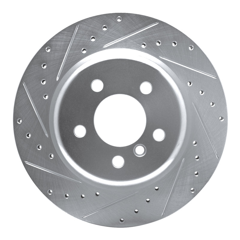 R1 Concepts R1 11-16 BMW 528I xDrive Rear Left Drilled & Slotted Silver Brake Rotor