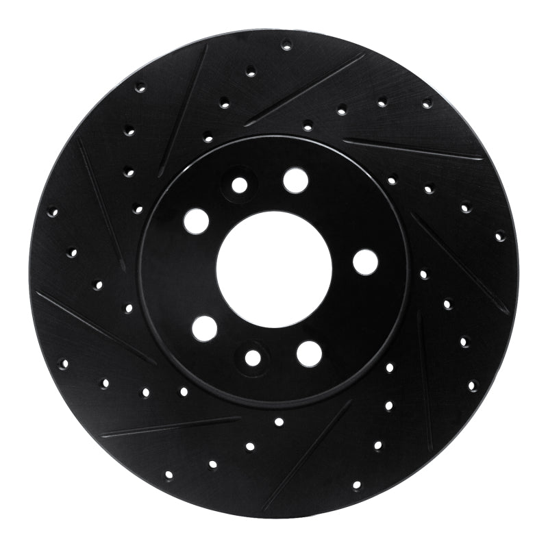 R1 Concepts R1 98-02 Ford Crown Victoria Front Left Drilled & Slotted Black Brake Rotor
