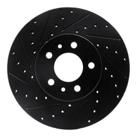 R1 Concepts R1 98-02 Ford Crown Victoria Front Left Drilled & Slotted Black Brake Rotor