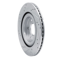 R1 Concepts R1 06-08 Jaguar S-Type Rear Right Drilled & Slotted Silver Brake Rotor
