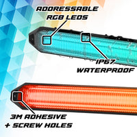 XKGLOW XK Glow 9in XKmax DRL Truck Grill Flexible Light App Cntl Bar 2pc