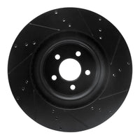 R1 Concepts R1 15-23 Ford Mustang Front Left Drilled & Slotted Black Brake Rotor