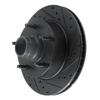 R1 Concepts R1 94-03 Ford E-150 Club Wagon Front Right Drilled & Slotted Black Brake Rotor