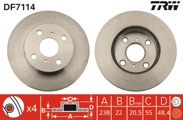 TRW MOTO DF7114 Brake Disc