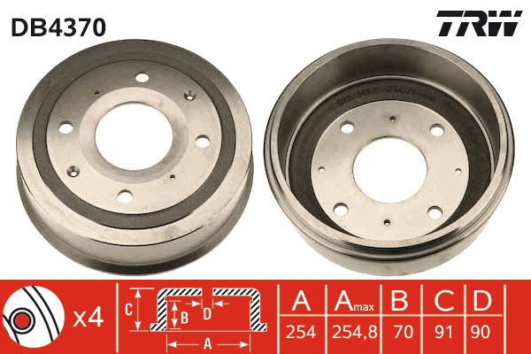TRW MOTO DB4370 Brake Drum