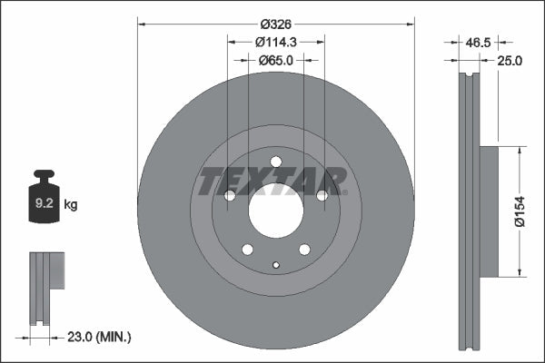 TEXTAR 92337603 Brake Disc