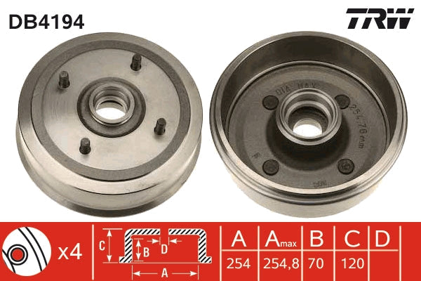 TRW MOTO DB4194 Brake Drum