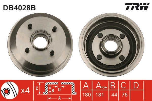 TRW MOTO DB4028B Brake Drum
